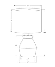 17" Cream Ceramic Geometric Table Lamp With Cream Drum Shade