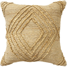 22" X 22" Brown Jute Diamond Throw Pillow
