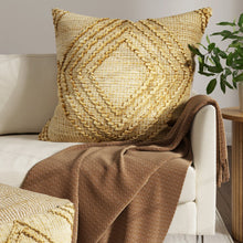 22" X 22" Brown Jute Diamond Throw Pillow