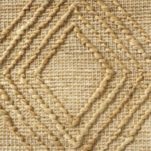 22" X 22" Brown Jute Diamond Throw Pillow