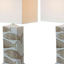 Set of Two 28" Blue Table Lamp With White Cone Shade