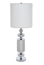 Set of Two 36" Silver Metal Table Lamp With White Cone Shade
