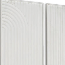 Set of Two White Metal Abstract Hanging Dimensional Sculptures