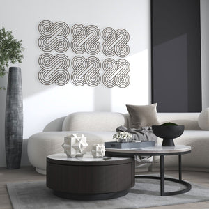 20" X 20" Bronze Metal Abstract Geometric Hanging Dimensional Sculpture