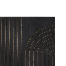Set of Two 36" X 12" Black Carved Wood Hanging Dimensional Sculptures