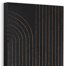 Set of Two 36" X 12" Black Carved Wood Hanging Dimensional Sculptures