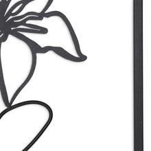 20" X 14" Black Metal Abstract Female Face Hanging Dimensional Sculpture