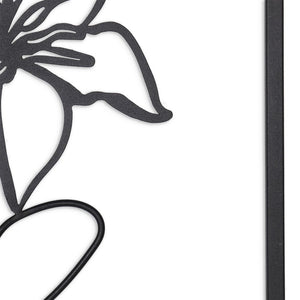 20" X 14" Black Metal Abstract Female Face Hanging Dimensional Sculpture