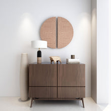 Set of Two Brown Wood Hanging Dimensional Sculpture