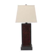 31" Black Metal Bedside Table Lamp With White Shade