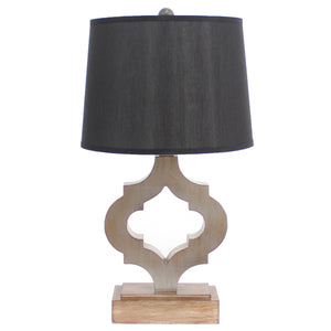 12 X 14 X 25.25 Black Traditional Wooden Linen Shade - Table Lamp