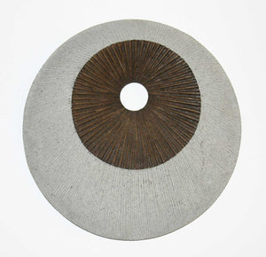 1 X 26 X 26 Brown & Gray Round Double Layer Ribbed  Wall Decor
