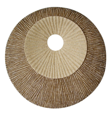 1 X 14 X 14 Brown Round Ribbed  Wall Plaque