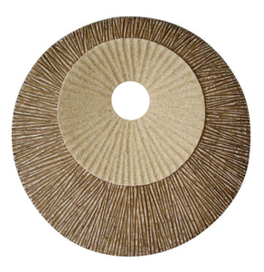 1 X 19 X 19 Brown Round Double Layer Ribbed  Wall Plaque