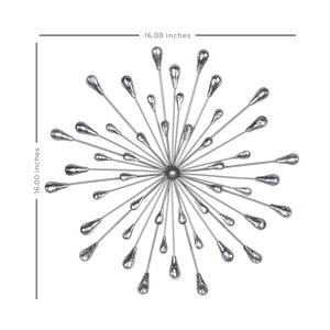 Silver Acrylic And Metal Bling Burst Wall Decor