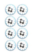 Charming Light Blue And Black Set Of 8 Knobs