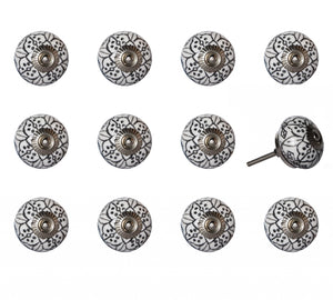 1.5" X 1.5" X 1.5" Black Gray And Silver  Knobs 12 Pack