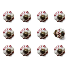 1.5" X 1.5" X 1.5" White Burgundy And Copper Knobs 12 Pack