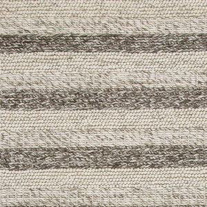 5'X7' Grey White Hand Woven Knobby Stripes Indoor Area Rug