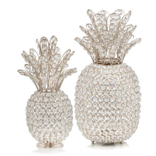 6" X 6" X 12.5" Silver Crystal Pineapple