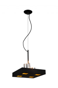 14 X 14 X 59 Black Stainless Steel Pendant Lamp