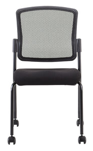 Black Fabric Seat Swivel Adjustable Task Chair Mesh Back Plastic Frame