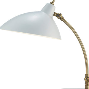 Abstract Oval White Metal Shade Adjustable Desk Lamp