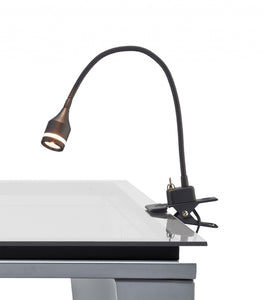 15" Black Metal Adjustable Clip On Led Table Lamp