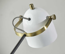 29" Gold Metal Standard Table Lamp With White Shade