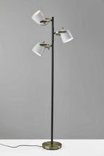 65" Bronze Three Light Tree Floor Lamp With White Solid Color Bell Shade