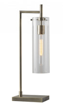 24" Brass Novelty With Clear Cylinder Shade