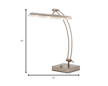 Wide Angle Adjustable Brushed Steel Metal Led Desk Lamp