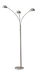 84" Steel Three Light Tree Floor Lamp With Silver Solid Color Bell Shade