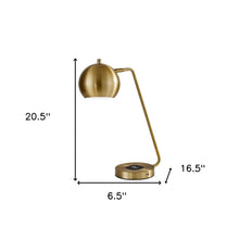 21" Gold Metal Desk Table Lamp With Gold Shade