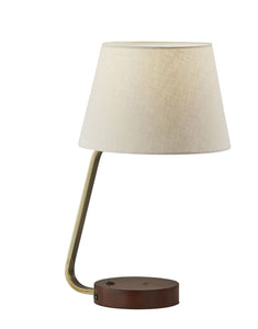 Palm Desert Antique Brass Metal Charging Table Lamp