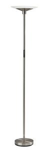71" Steel Led Torchiere Floor Lamp With White Solid Color Cone Shade