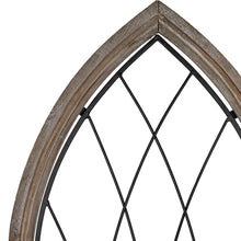Cathedral Style Wood And Metal Window Panel