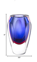 6 Mouth Blown Purple Art Glass Vase