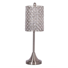 Set Of 2 Metal Table Lamps With Crystal Bead Shade