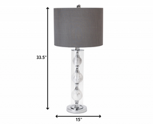 Set Of Two Metal 3 Ball Glass Table Lamps
