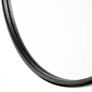 36" Painted Oval Accent Mirror Wall Mounted With Metal Frame