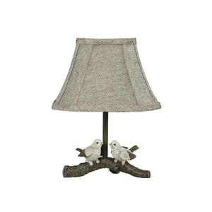 13" Brown Bedside Table Lamp With Tan Empire Shade