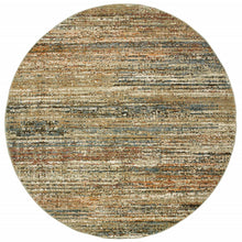 2'X8' Gold And Green Abstract Runner Rug