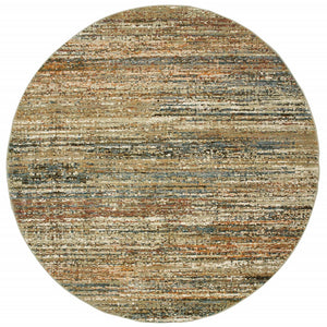 2'X8' Gold And Green Abstract Runner Rug