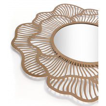 Flower Lines Gold Finish Wall Mirror