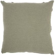 Light Abstract Khaki Green Shaggy Detail Throw Pillow