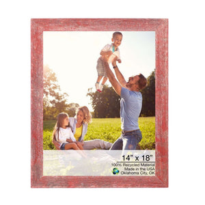 14" X 18" Rustic Red Wood Picture Frame