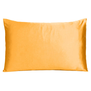 Apricot Dreamy Set Of 2 Silky Satin King Pillowcases