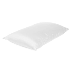White Dreamy Set Of 2 Silky Satin Standard Pillowcases