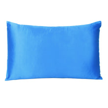 Blue Dreamy Set Of 2 Silky Satin Queen Pillowcases